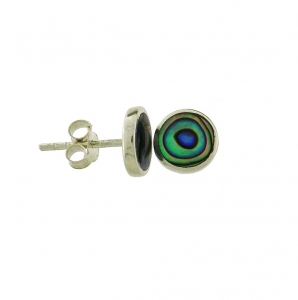 Waipu Scottish Migration Museum/Online Shop/Round sterling silver NZ Paua stud earrings